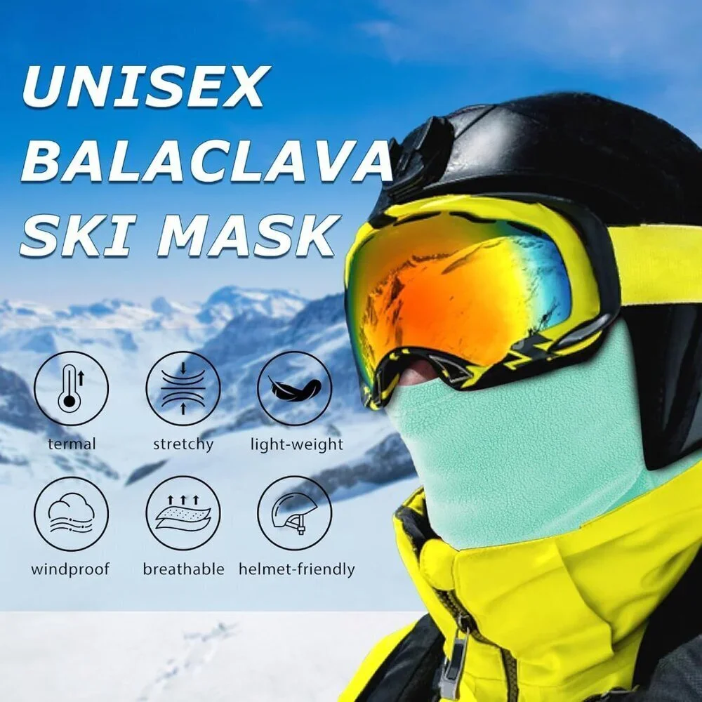 Women's Lake Blue Balaclava Mask Warm Windproof Lightweight Winter Face Mask